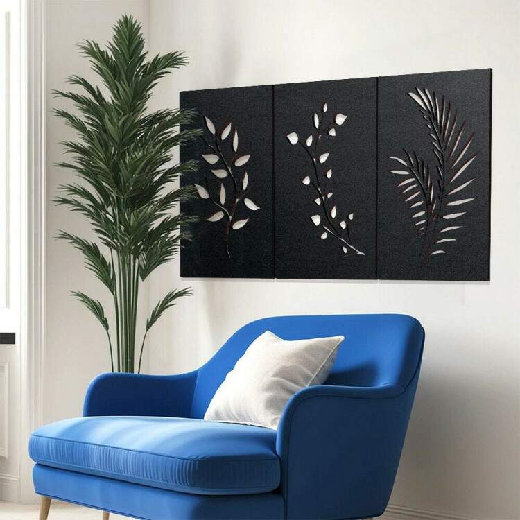 Kit Quadro Decorativo Vazado Folhas