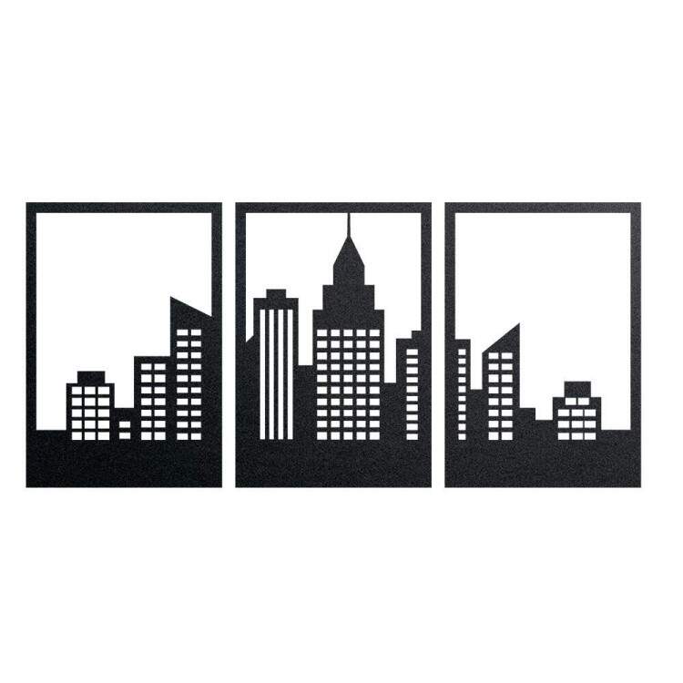 Kit Quadro Decorativo Vazado Cidade