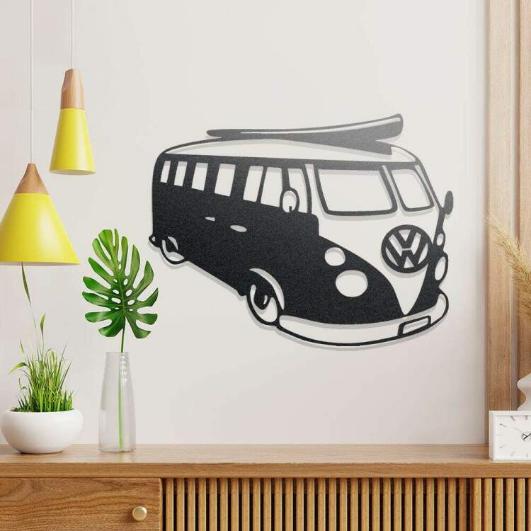 Quadro Decorativo Vazado Kombi