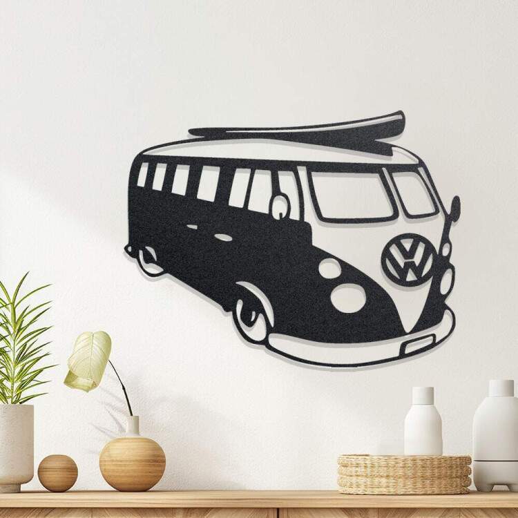 Quadro Decorativo Vazado Kombi