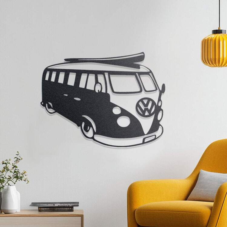 Quadro Decorativo Vazado Kombi