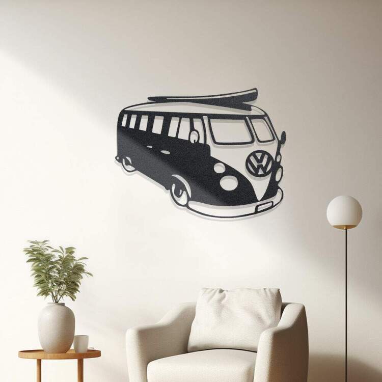 Quadro Decorativo Vazado Kombi