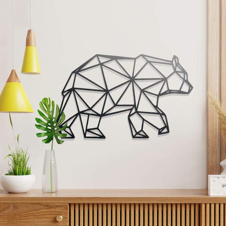 Quadro Decorativo Vazado Urso Geomtrico