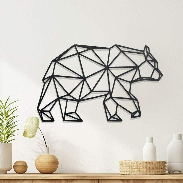 Quadro Decorativo Vazado Urso Geomtrico
