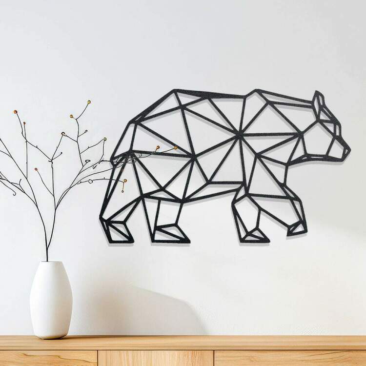 Quadro Decorativo Vazado Urso Geomtrico