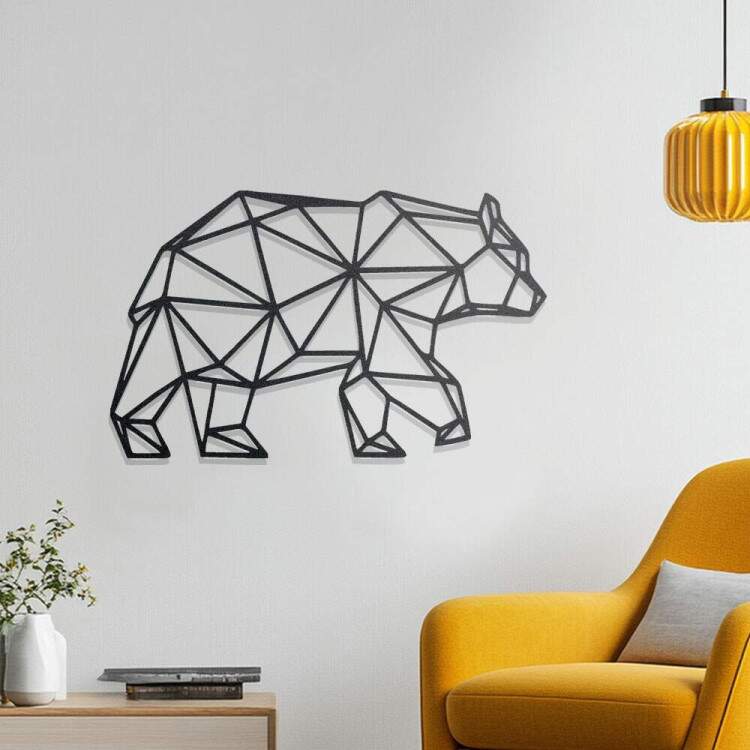 Quadro Decorativo Vazado Urso Geomtrico