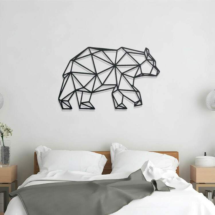 Quadro Decorativo Vazado Urso Geomtrico