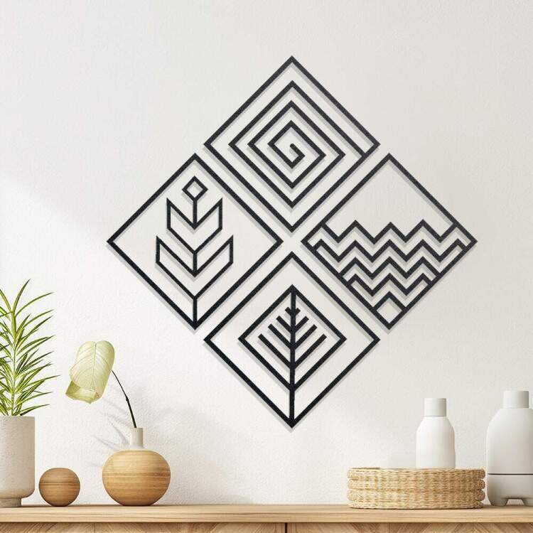 Quadro Decorativo Vazado Kit Quatro Elementos