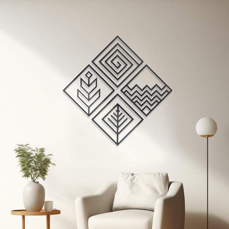 Quadro Decorativo Vazado Kit Quatro Elementos