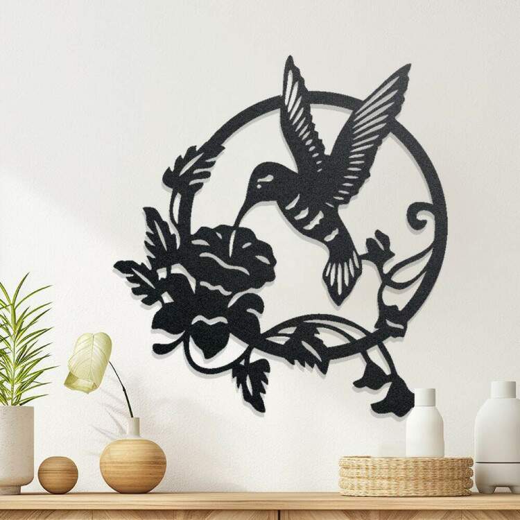Quadro Decorativo Vazado Beija-Flor
