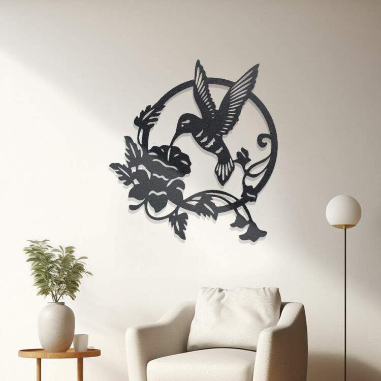 Quadro Decorativo Vazado Beija-Flor