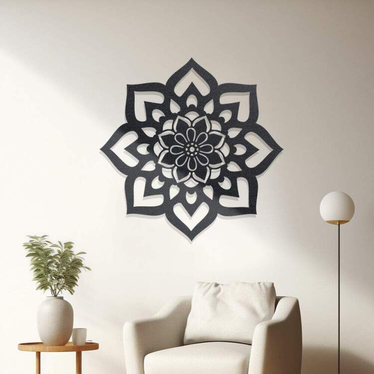 Quadro Decorativo Vazado Flor de Mandala