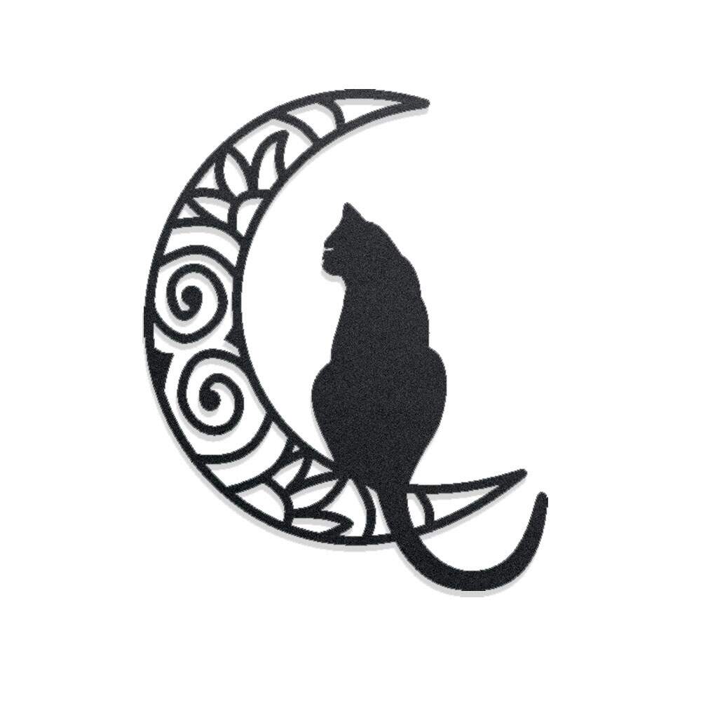 Quadro Decorativo Vazado Gato na Lua