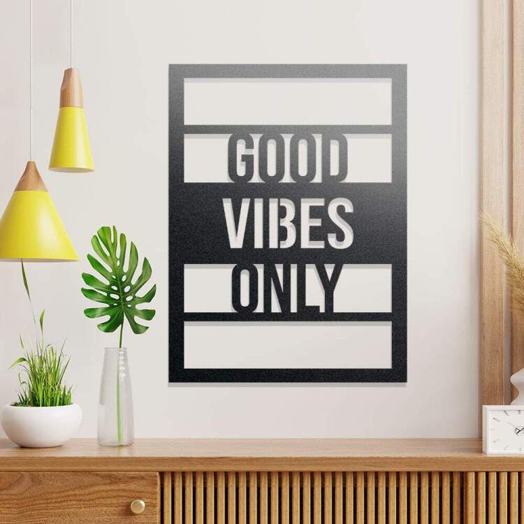 Quadro Decorativo Vazado Good Vibes Only