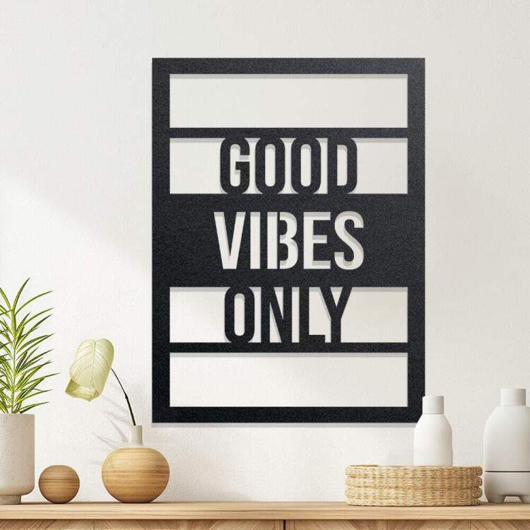Quadro Decorativo Vazado Good Vibes Only