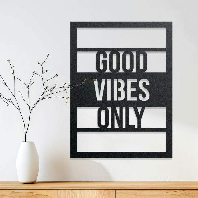 Quadro Decorativo Vazado Good Vibes Only