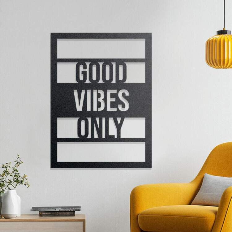 Quadro Decorativo Vazado Good Vibes Only