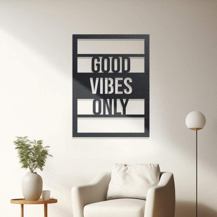 Quadro Decorativo Vazado Good Vibes Only