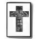 Quadro Decorativo Le�o na Cruz Fundo Branco