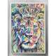 Quadro Decorativo Le�o de Jud� com Coroa Colorido