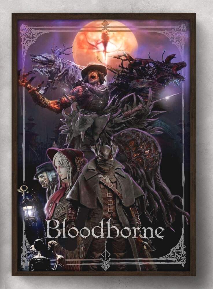 Quadro Decorativo Antigo Ca�ador Bloodborne