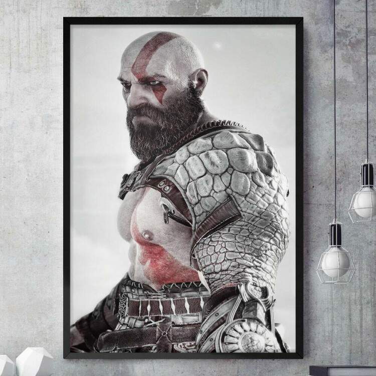 Quadro Decorativo Kratos God Of War Ragnarok