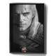 Quadro Decorativo The Witcher Preto e Branco com Olhos Amarelo