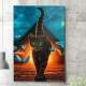 Quadro Decorativo Gato e Borboletas