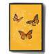 Quadro Decorativo Borboletas Laranja no Fundo Amarelo