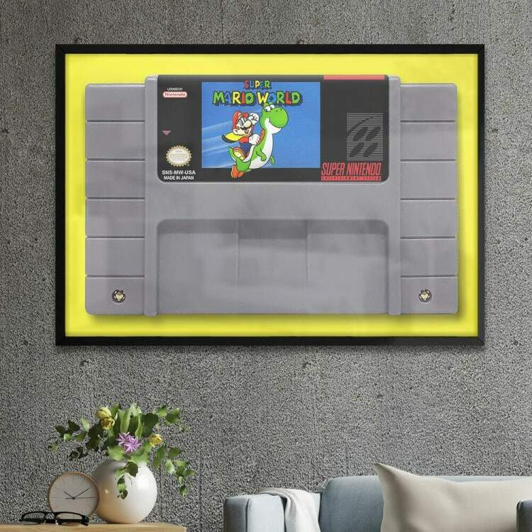 Quadro Decorativo Cartucho Super Mario Word Super Nintendo