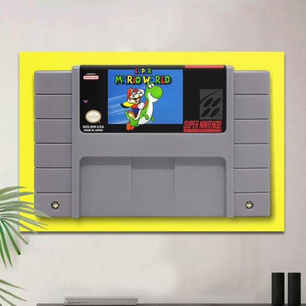 Quadro Decorativo Cartucho Super Mario Word Super Nintendo