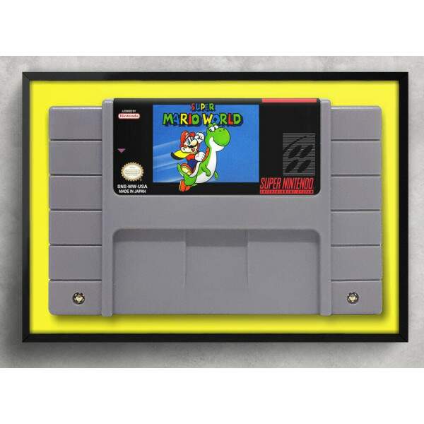 Quadro Decorativo Cartucho Super Mario Word Super Nintendo