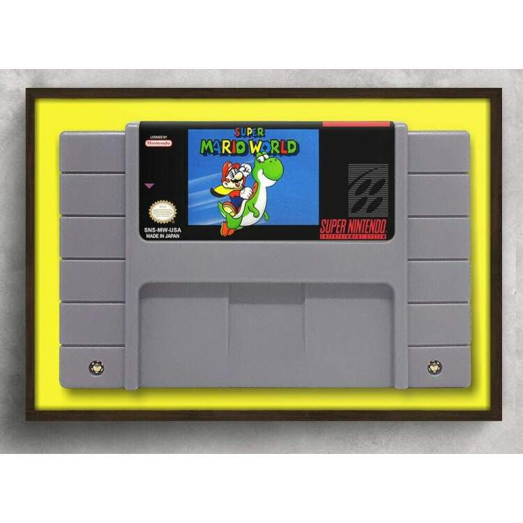 Quadro Decorativo Cartucho Super Mario Word Super Nintendo