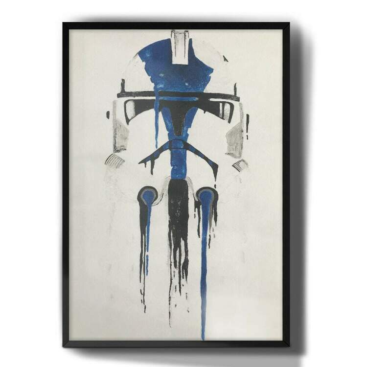 Quadro Decorativo Star Wars Stormtrooper Pintura Azul