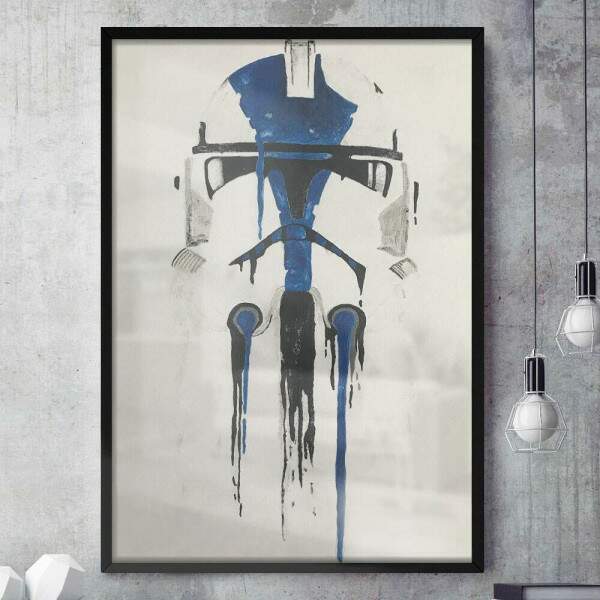 Quadro Decorativo Star Wars Stormtrooper Pintura Azul