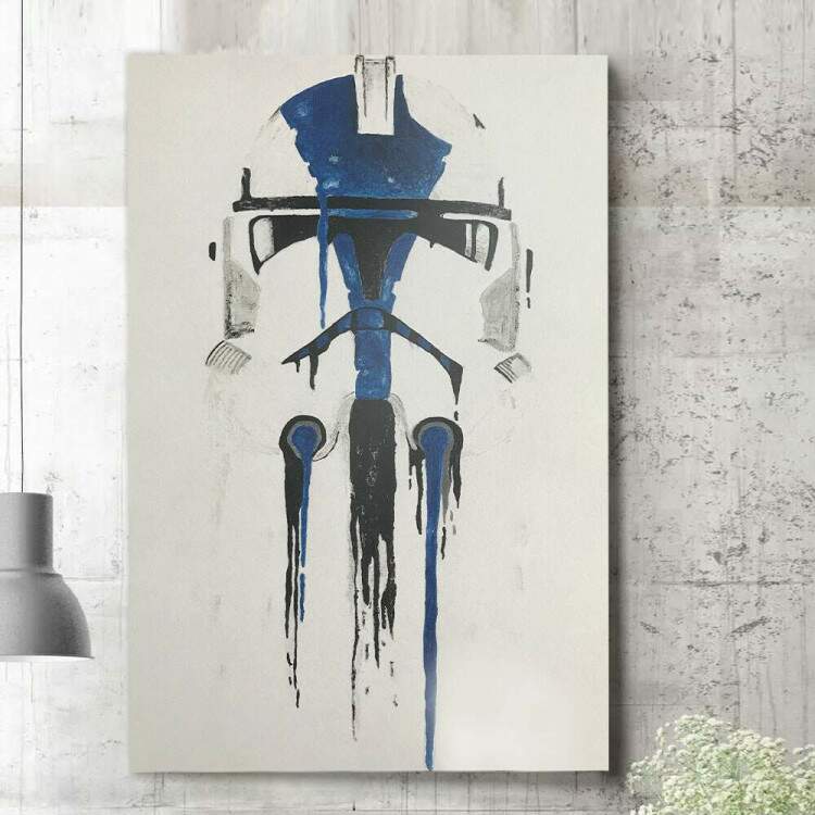 Quadro Decorativo Star Wars Stormtrooper Pintura Azul