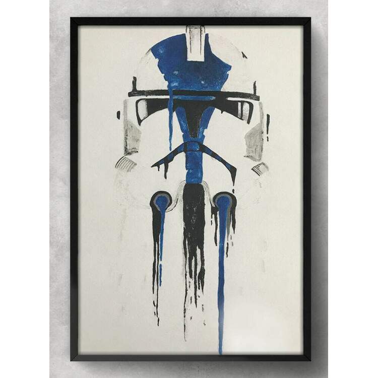 Quadro Decorativo Star Wars Stormtrooper Pintura Azul