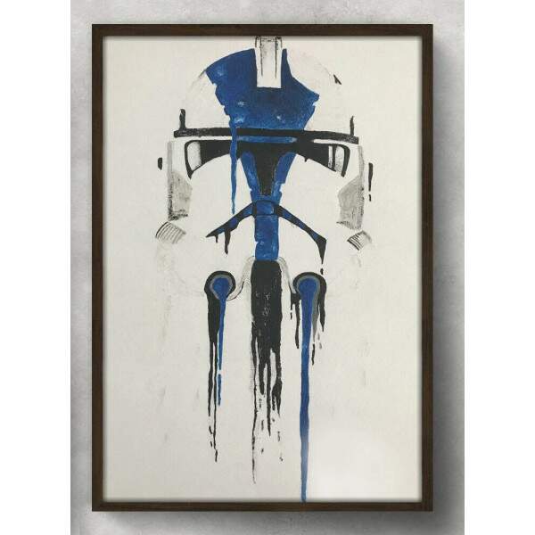 Quadro Decorativo Star Wars Stormtrooper Pintura Azul