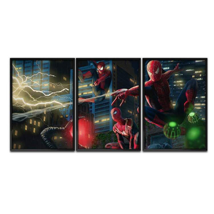 Kit 3 Quadros Decorativos Homem Aranha No Way Home