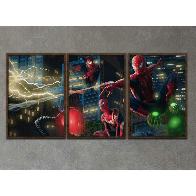 Kit 3 Quadros Decorativos Homem Aranha No Way Home