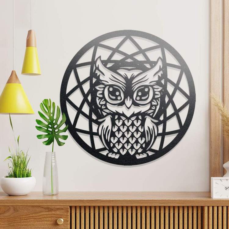 Quadro Decorativo Vazado Coruja