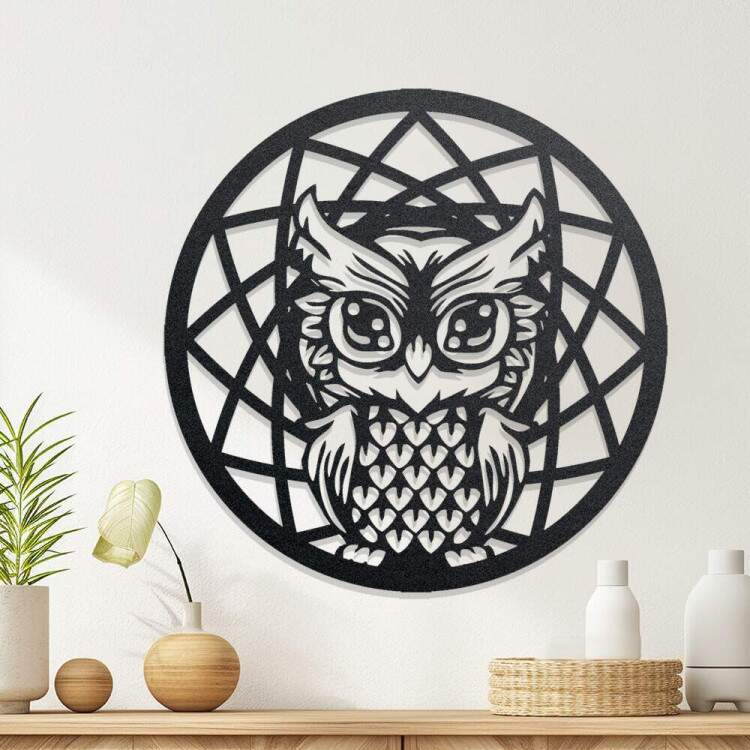 Quadro Decorativo Vazado Coruja
