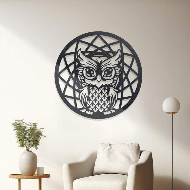 Quadro Decorativo Vazado Coruja