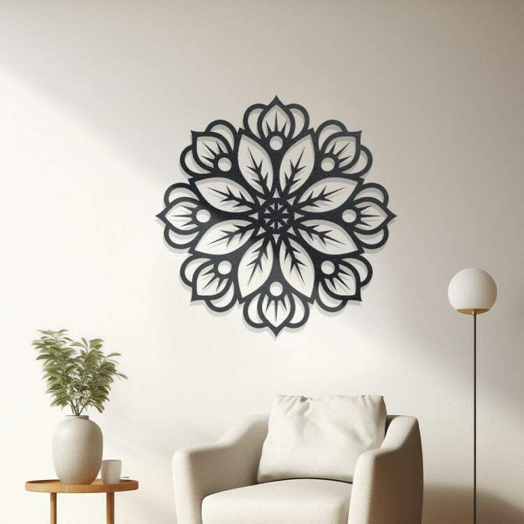 Quadro Decorativo Vazado Flor de Mandala