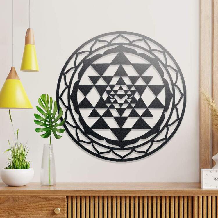 Quadro Decorativo Vazado Mandala Sri Yantra