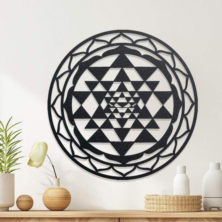 Quadro Decorativo Vazado Mandala Sri Yantra