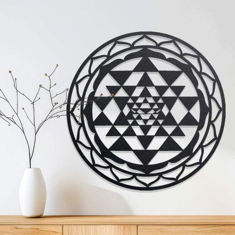 Quadro Decorativo Vazado Mandala Sri Yantra