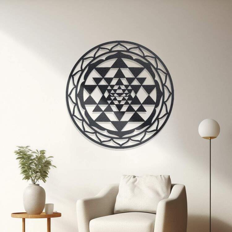 Quadro Decorativo Vazado Mandala Sri Yantra