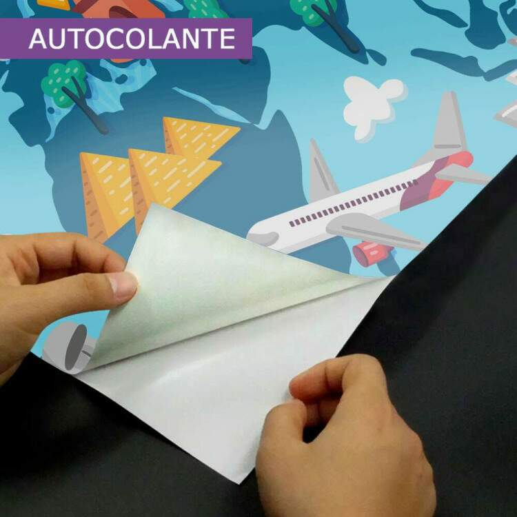 Papel de Parede Mapa-Mndi Monumentos e Balo MP