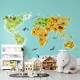 Papel de Parede Mapa-M�ndi Animais MP